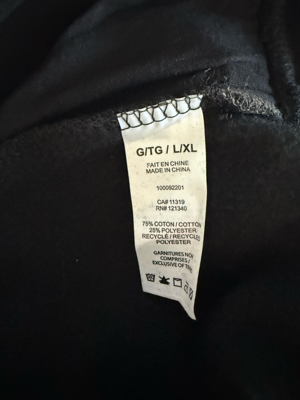 Garage Black Ultra Fleece Pullover Hoodie Sweatshirt NWT Size L/XL - Picture 8 of 8